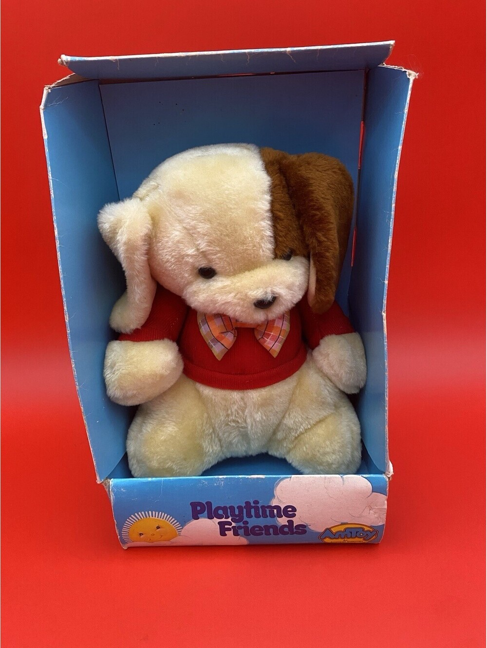 Playtime Friends 10" Puppy Dog Stuffed Animal Plush - VTG 1983 New in Box AmToy